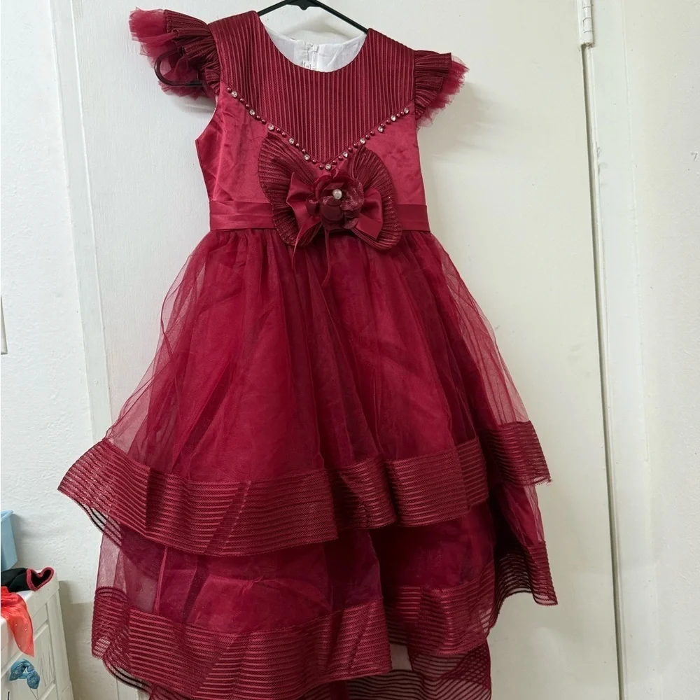 Elegant Kids Formal Dress in Rich Burgundy